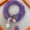 New Chinese-style natural 6MM amethyst bracelet, female gourd coin lucky crystal bracelet, wholesale gift for best friend details Picture